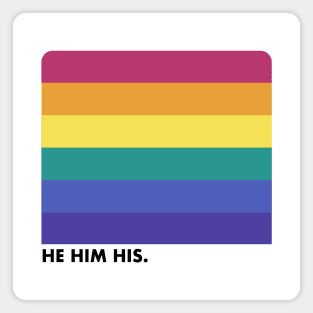 He / Him Pronouns --- Retro Style Design Magnet